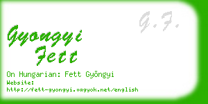 gyongyi fett business card